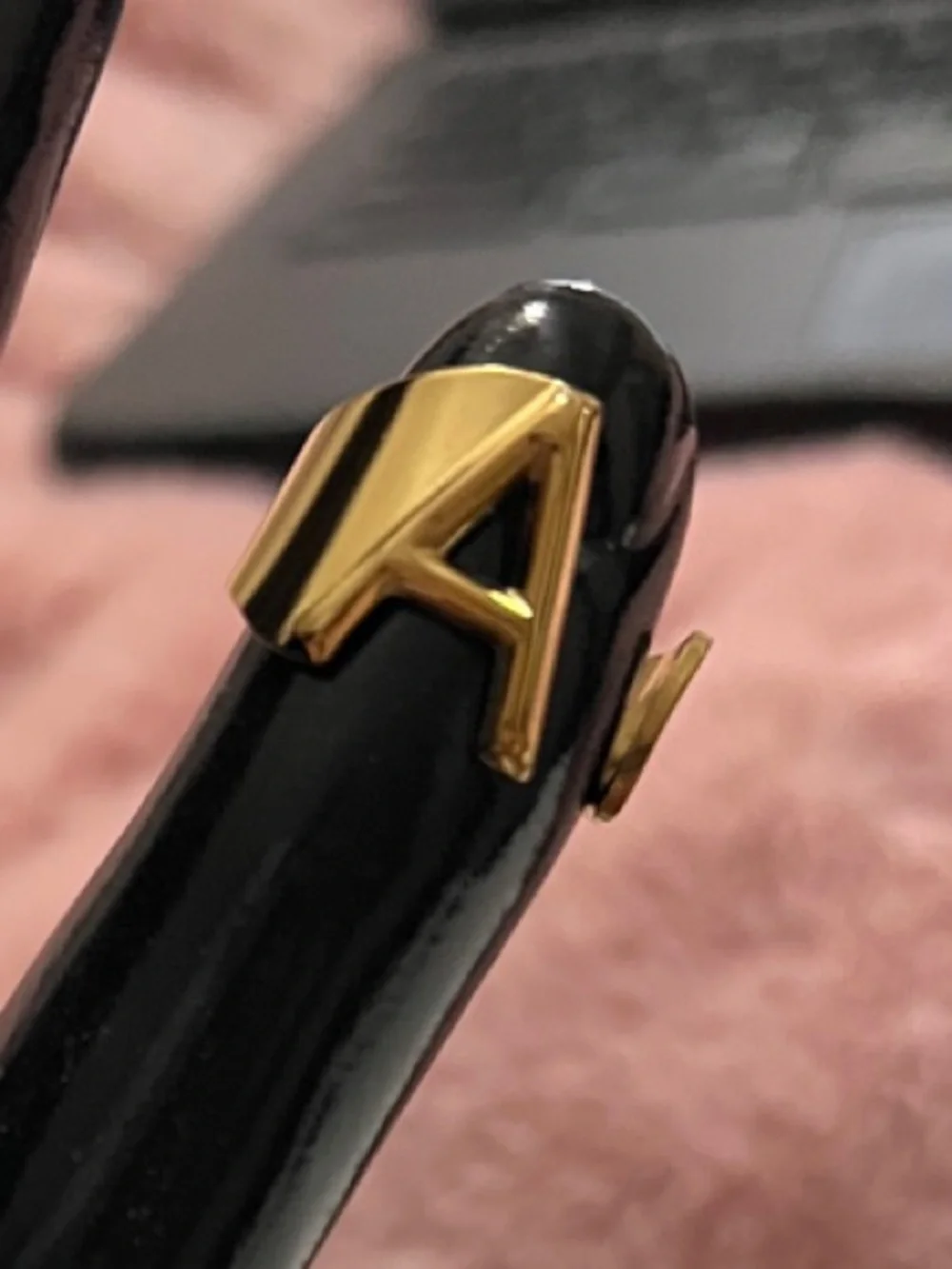 Plunder Gold tone Letter 'A' Statement Ring stainless steel